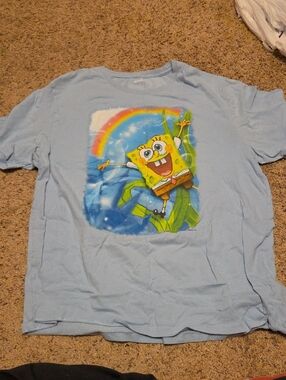 SpongeBob SquarePants Light Blue Graphic Tee